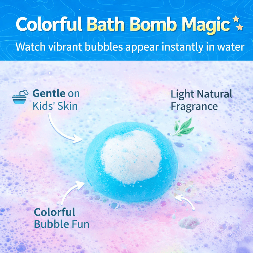 Magic Rainbow Bath Bombs for Kids with Surprise Toy Inside (6-Pack) – Organic & Skin-Safe