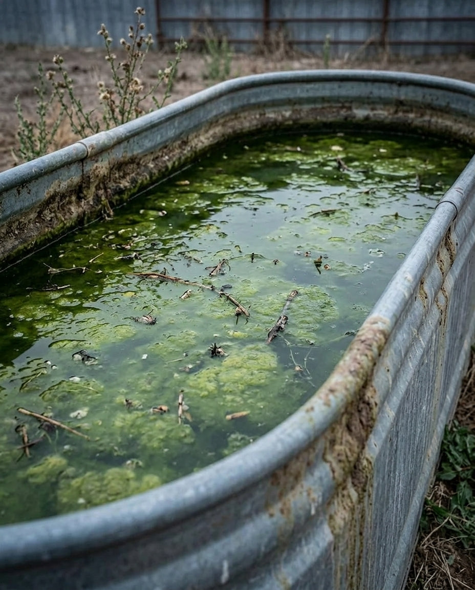 contaminated drinking trough