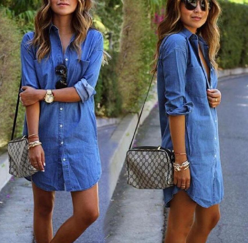 Women Casual Denim Dresses